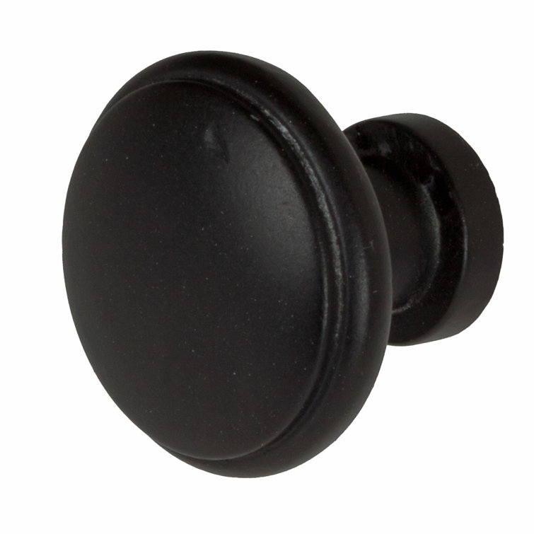 Matte Black Round Zinc Alloy Cabinet Knob Set