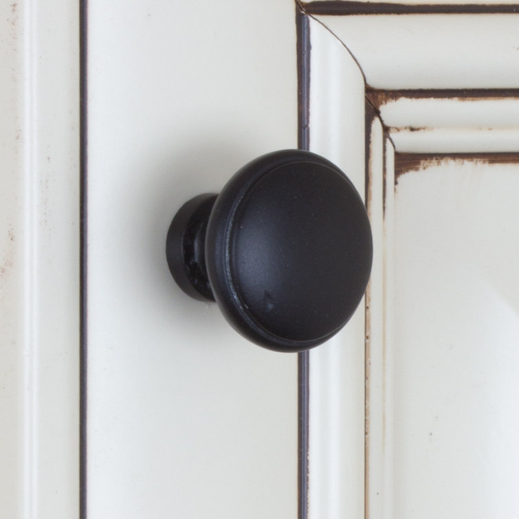 Matte Black Round Zinc Alloy Cabinet Knob Set