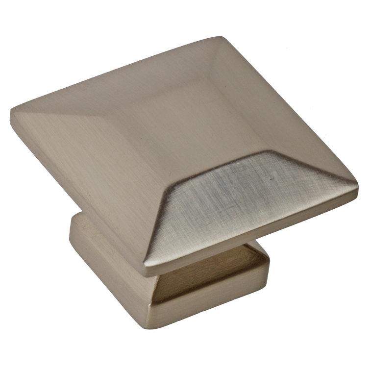 Brushed Nickel Modern Square Cabinet Knob with Mounting Hardware