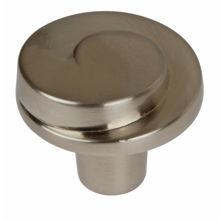 Brushed Nickel Round Cabinet Knob with Mounting Hardware