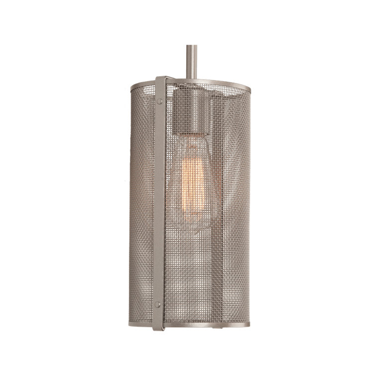 Cosmopolitan Uptown 43'' Metallic Beige Silver Mesh Drum Pendant