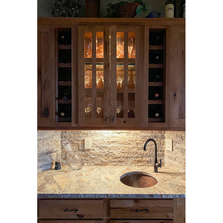 16" Round Hammered Copper Prep Sink with Oil Rubbed Bronze Finish
