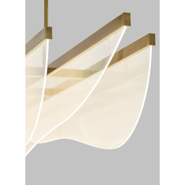 Nyra 60" Layered Waves LED Pendant in Polished Nickel