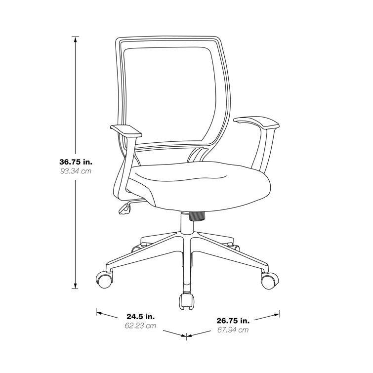ErgoComfort Black Mesh Swivel Task Chair with Fixed Arms