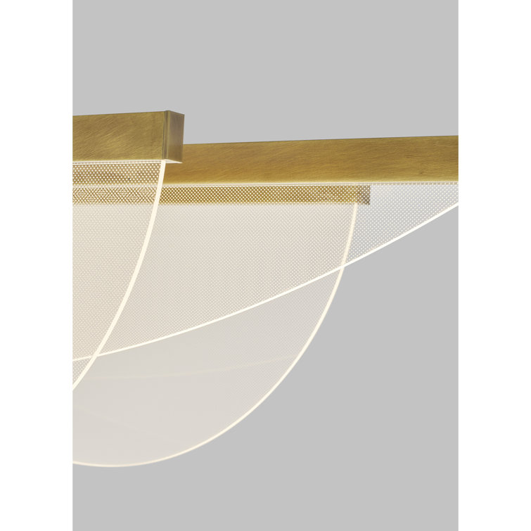 Nyra 60" Layered Waves LED Pendant in Polished Nickel