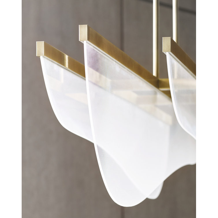 Nyra 60" Layered Waves LED Pendant in Polished Nickel