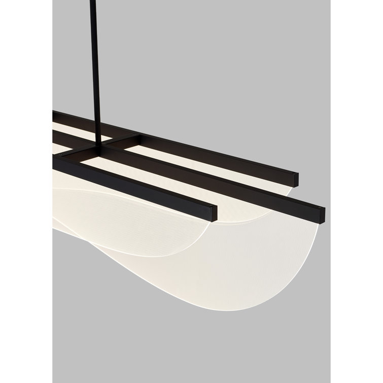 Nyra Nightshade Black 60" LED Linear Suspension with Acrylic Shade