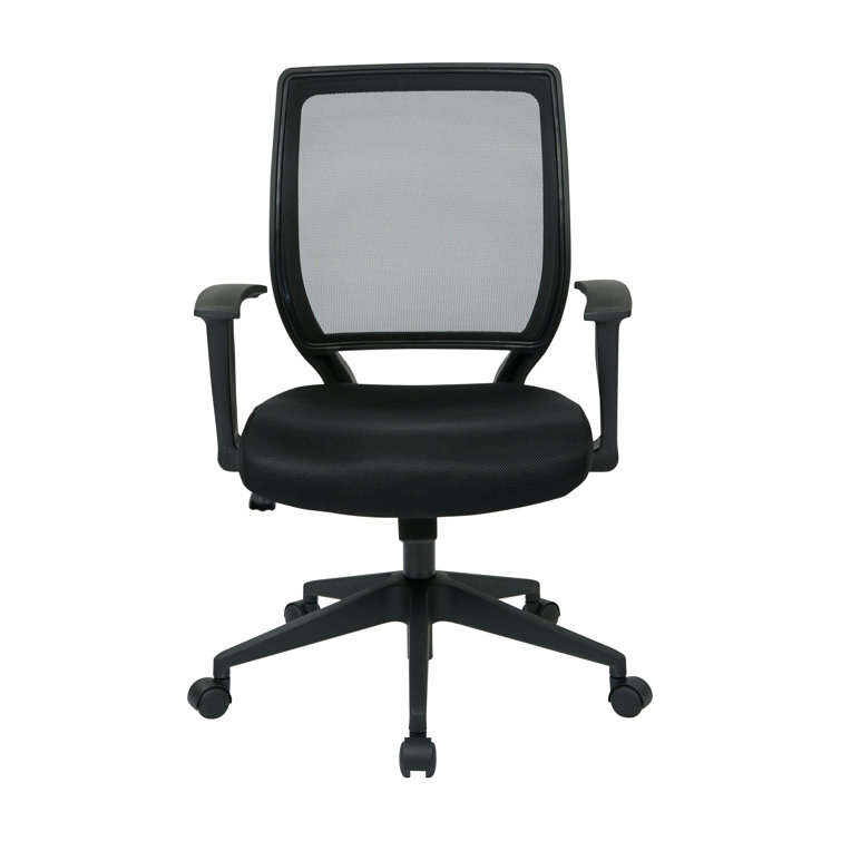 ErgoComfort Black Mesh Swivel Task Chair with Fixed Arms