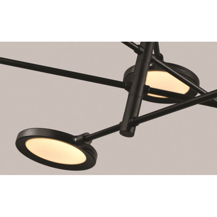 Matte Black 8-Light LED Geometric Chandelier