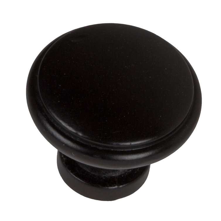 Matte Black Round Zinc Alloy Cabinet Knob Set