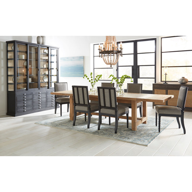 Cambridge 78'' Charcoal Gray Solid Wood Sideboard with Rustic Cane Doors
