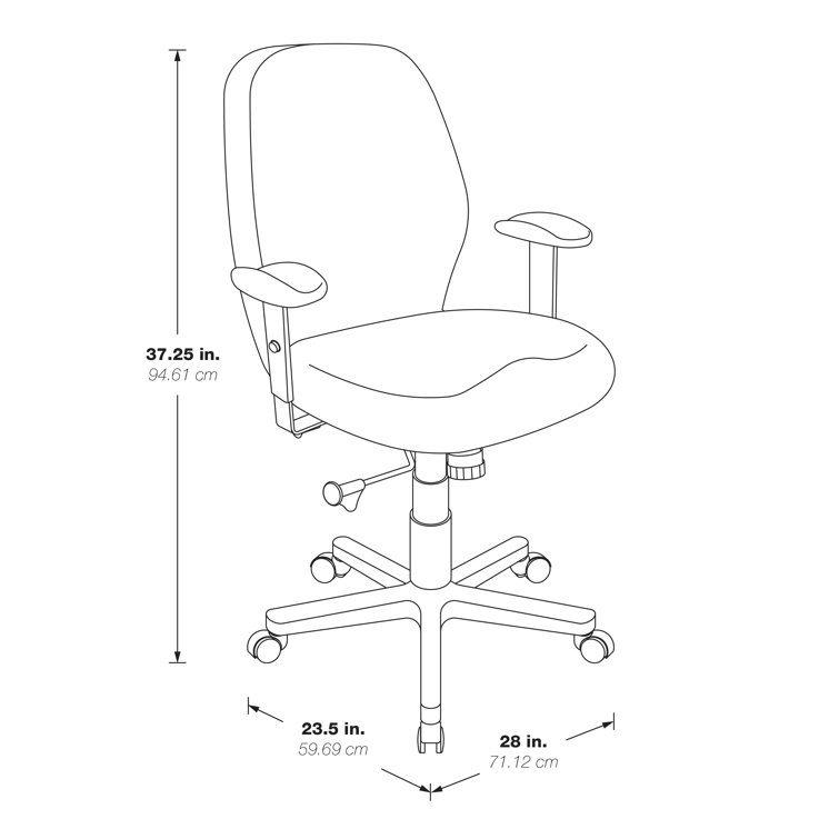 Icon Navy Fabric Mid Back Task Chair with Adjustable Arms