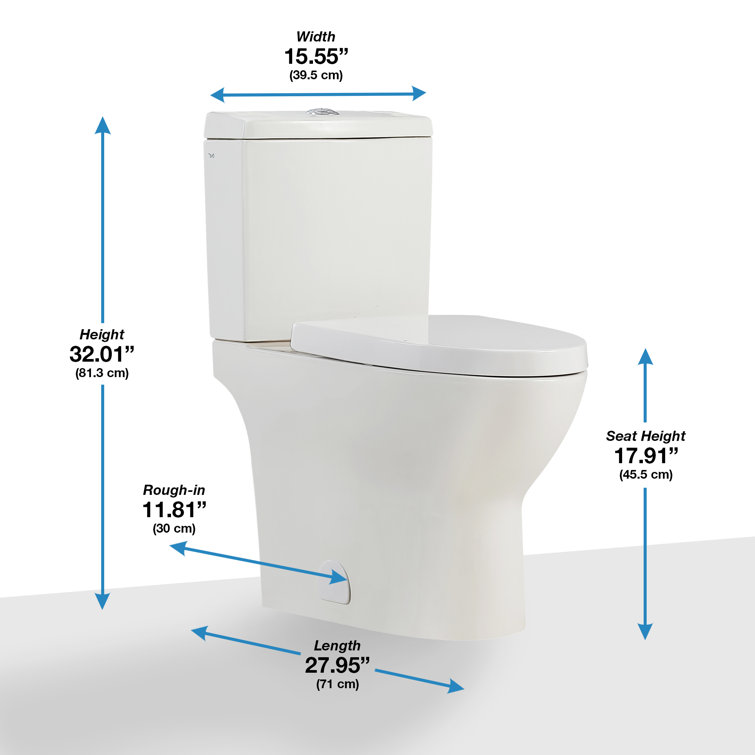 White Elongated Dual Flush High Efficiency Two-Piece Toilet