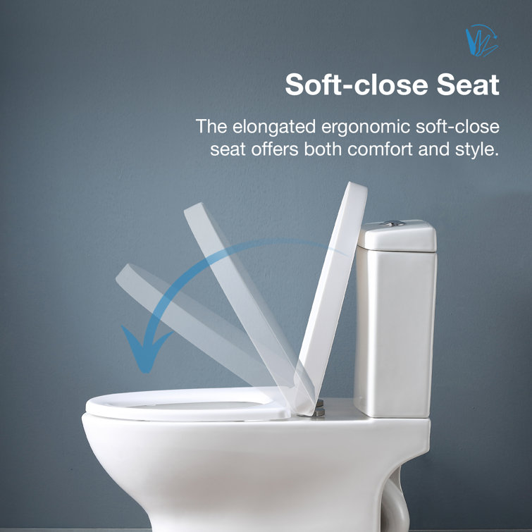 White Elongated Dual Flush High Efficiency Two-Piece Toilet