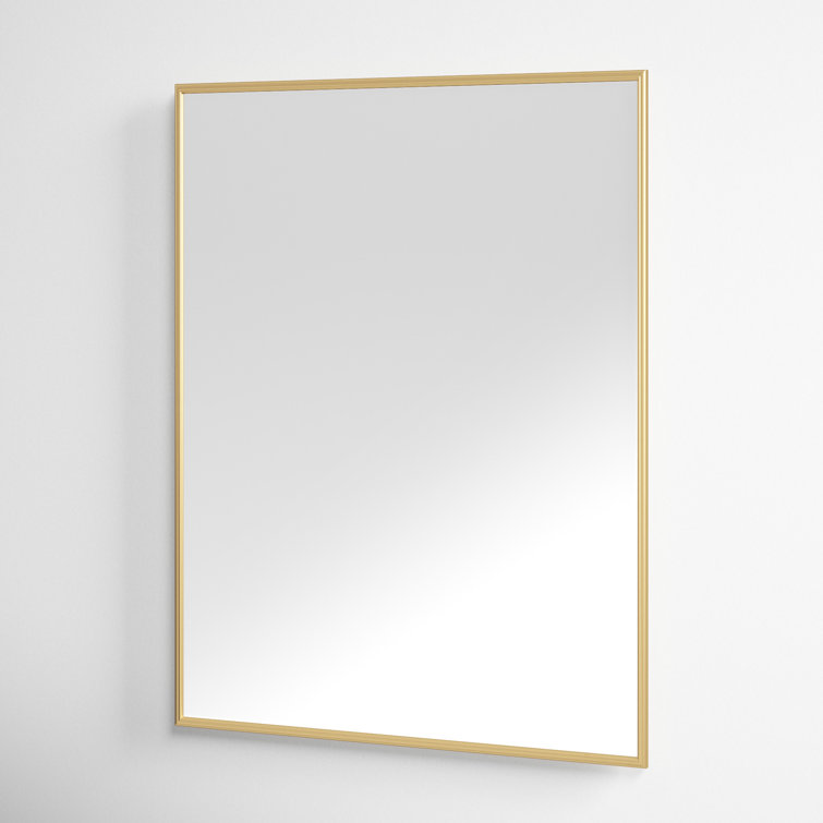 Elegant Brass Framed Full Length Rectangular Bathroom Mirror