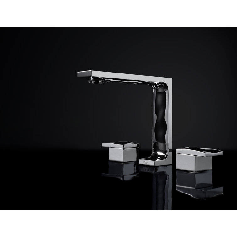 Modern Black Brass Widespread Lavatory Faucet
