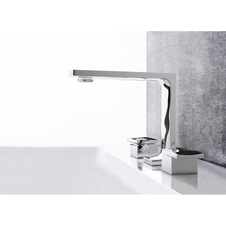 Modern Black Brass Widespread Lavatory Faucet