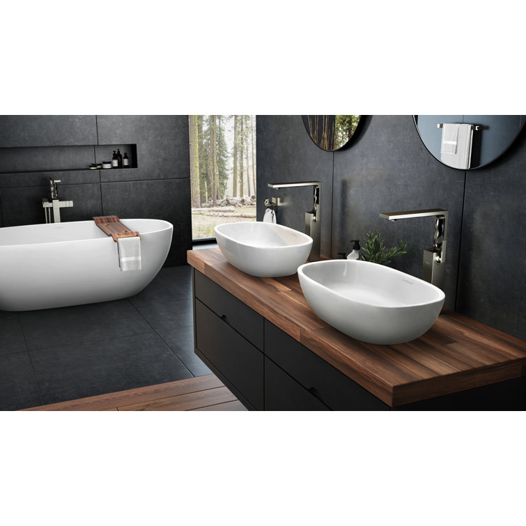 Brushed Nickel Single Handle Tall Vessel Faucet