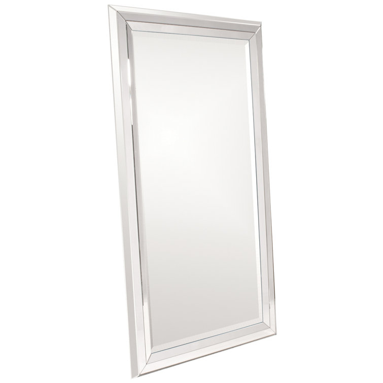 Oversized Rectangular Wood Framed Vertical Mirror