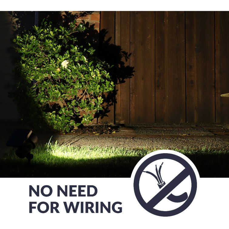 Black Solar LED Pathway Spotlights with Dusk to Dawn Sensor, 2-Pack