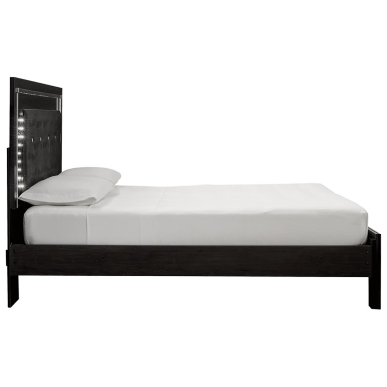 Black Queen Upholstered Storage Bed with Tufted Headboard