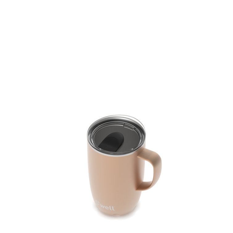 Pink Topaz Stainless Steel Travel Mug with Handle, 16 oz