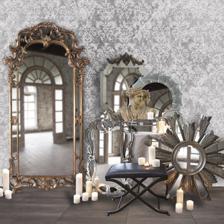 Imperial Mottled Bronze with Antique Silver Accents Ornate Mirror