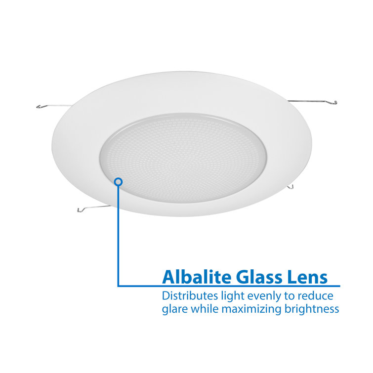 6'' White Glass Recessed Shower Trim