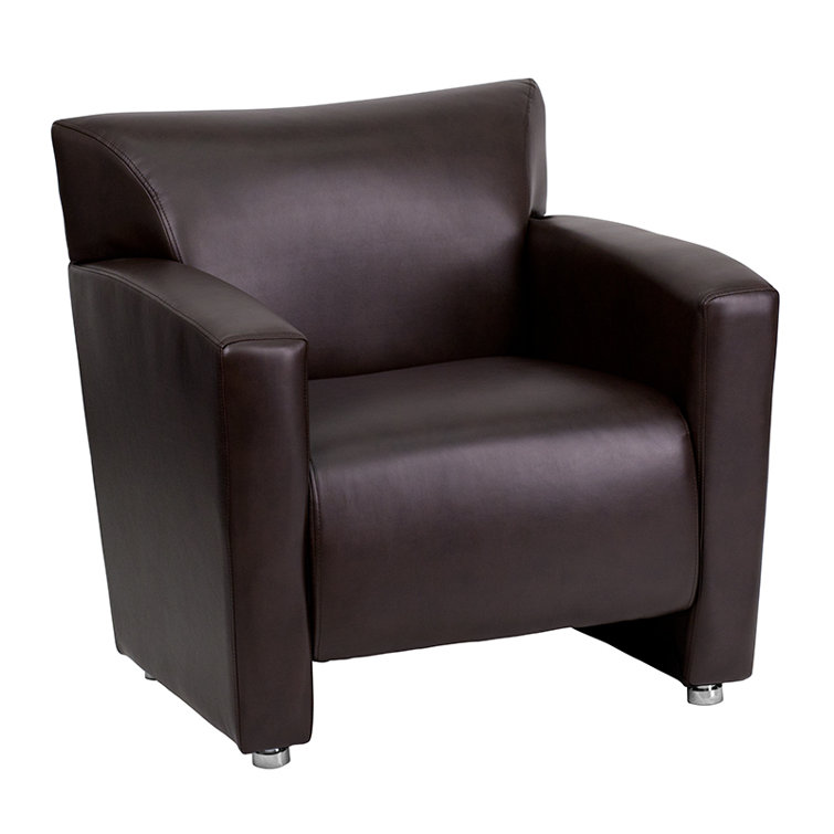 Majestic Brown LeatherSoft Lounge Chair with Extended Panel Arms