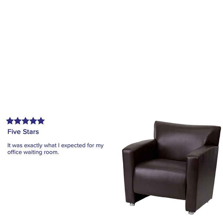 Majestic Brown LeatherSoft Lounge Chair with Extended Panel Arms