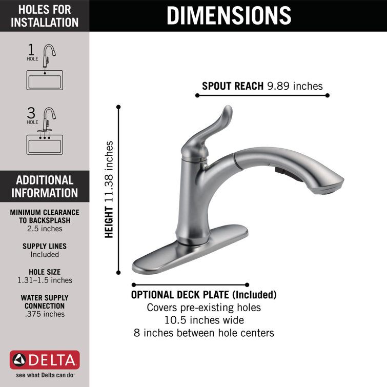 Arctic Stainless Single Handle Kitchen Faucet with Pull-Out Spray