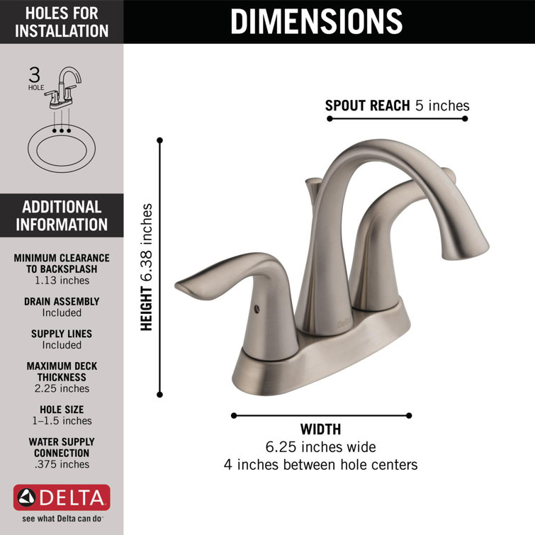 Sleek Modern Centerset Stainless Steel Bathroom Faucet with Drain Assembly