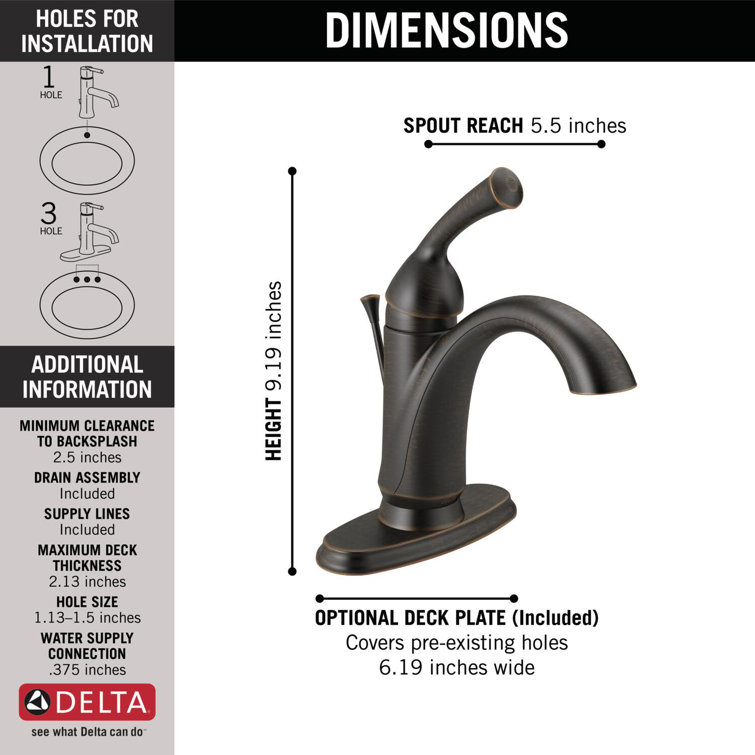 Haywood 9'' Modern Single Hole Stainless Steel Bathroom Faucet