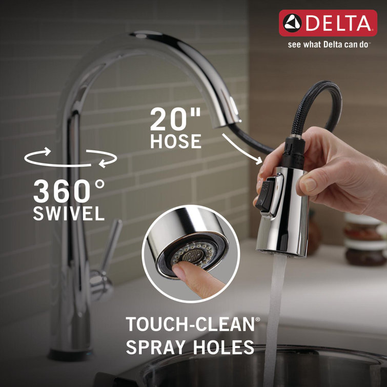 Chrome Transitional Pull-Down Kitchen Faucet with Touch Technology