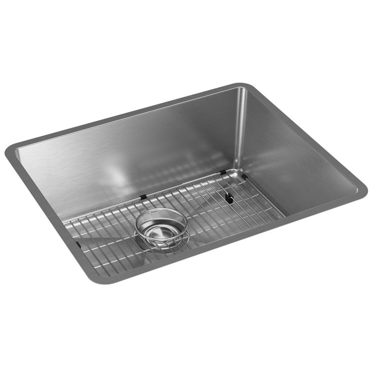 Crosstown Stainless Steel Single Bowl Undermount Kitchen Sink Kit