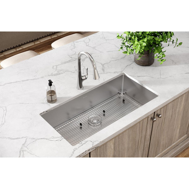 Crosstown 37" Stainless Steel Undermount Kitchen Sink Kit