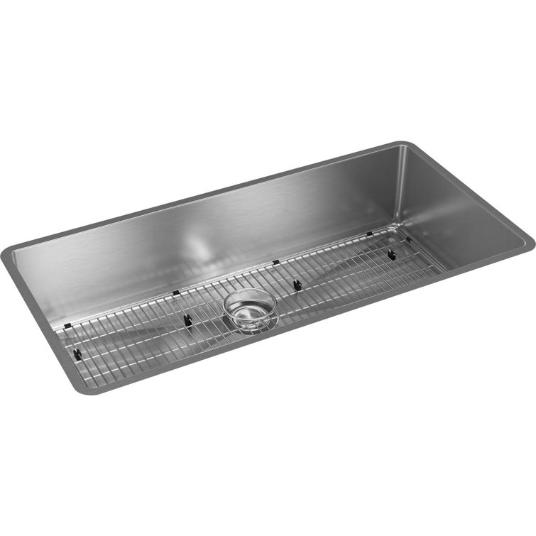 Crosstown 37" Stainless Steel Undermount Kitchen Sink Kit