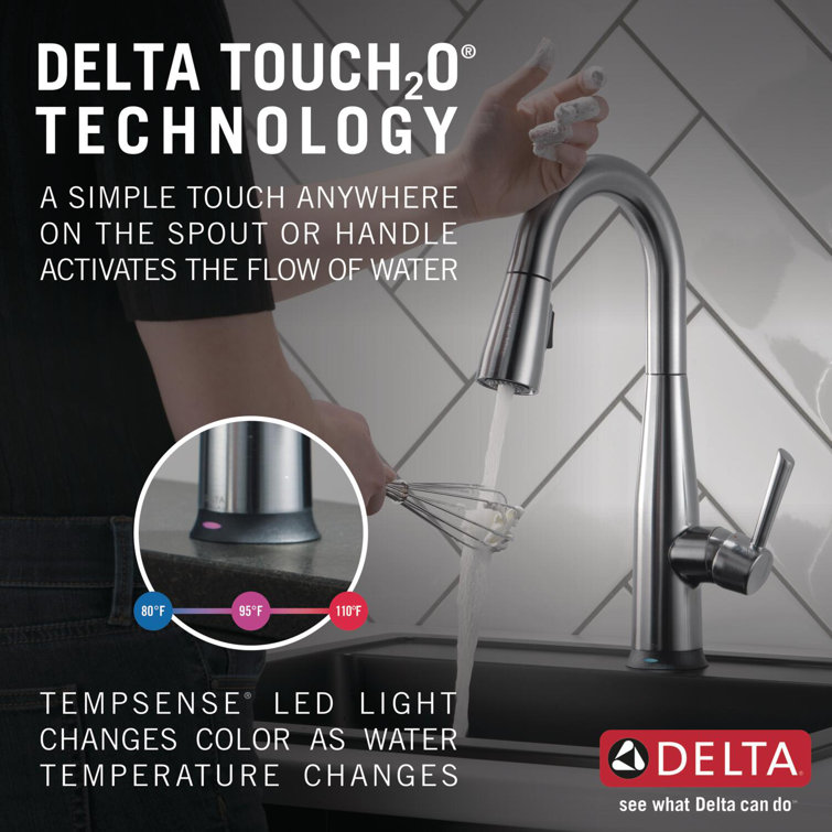 Arctic Stainless Steel Pull-Down Spray Touch Bar Faucet