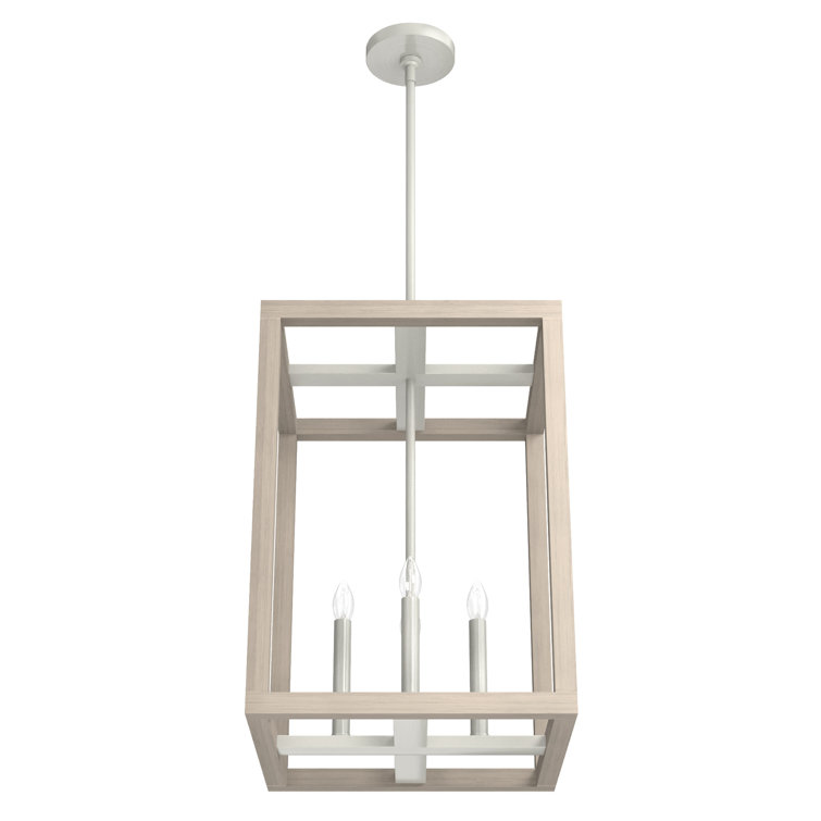 Brushed Nickel and Bleached Wood 15" LED Pendant Light