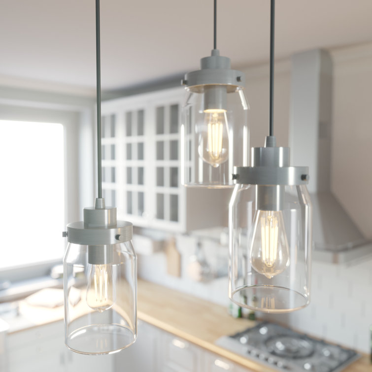 Devon Park Brushed Nickel LED Cluster Pendant with Glass Shades