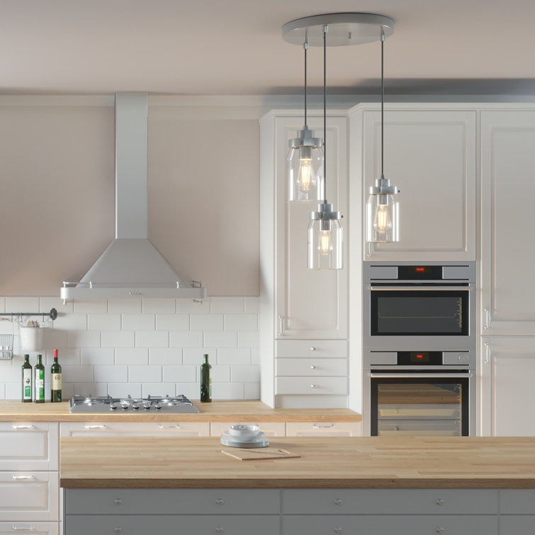 Devon Park Brushed Nickel LED Cluster Pendant with Glass Shades