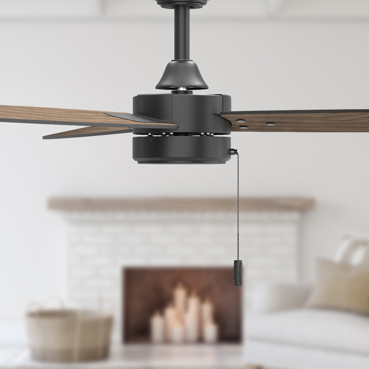 Journal Matte Black 52-Inch Ceiling Fan with Reversible Ebony and Teak Blades