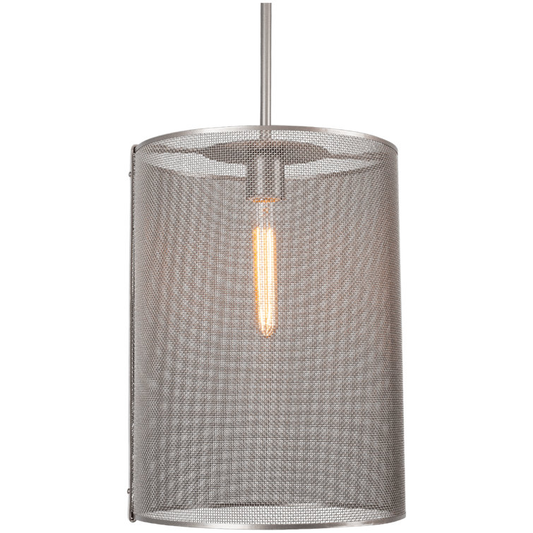 Uptown Mesh Oversized Pendant Light in Metallic Beige Silver