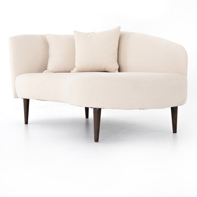 Capri Oatmeal Cream Contemporary 70'' Stationary Sofa