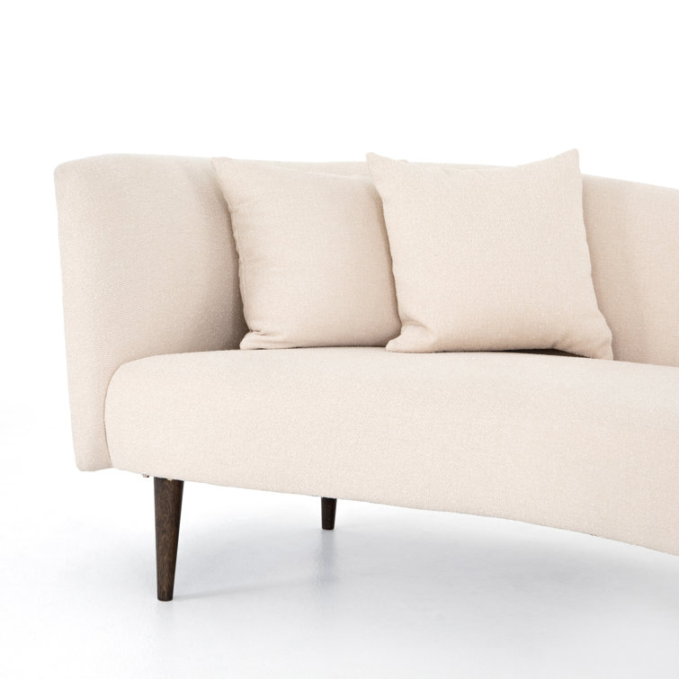 Capri Oatmeal Cream Contemporary 70'' Stationary Sofa