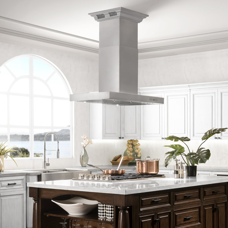 30" Stainless Steel Island Range Hood with Built-in Speakers