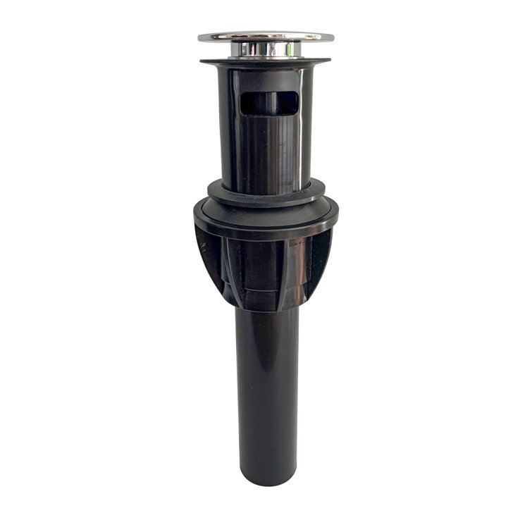 Polished Chrome Push Button Sink Drain with Overflow