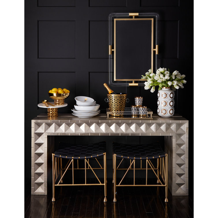 Talitha Nickel-Plated Metal & Wood Waterfall Console