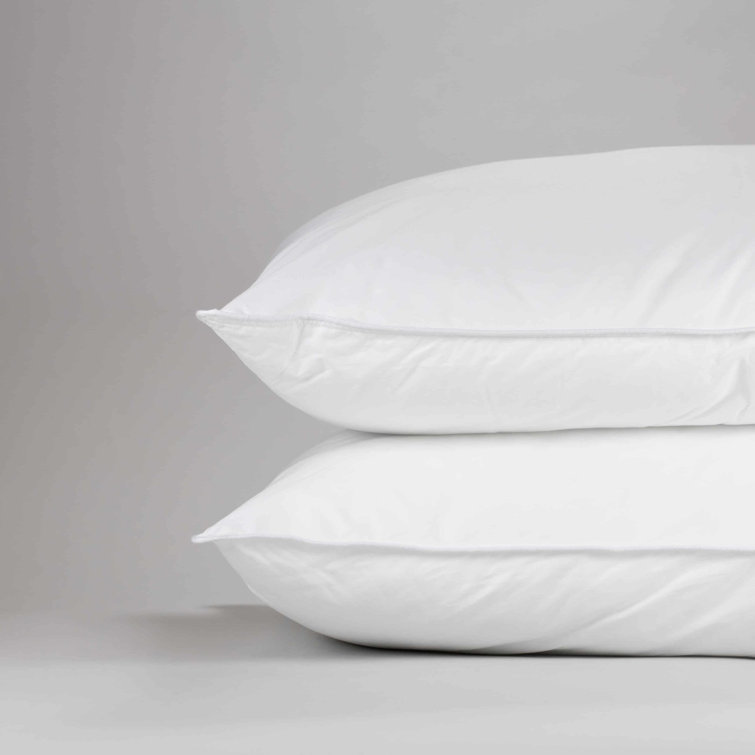 White Goose Feather Down Blend Firm Support Pillows, Set of 2
