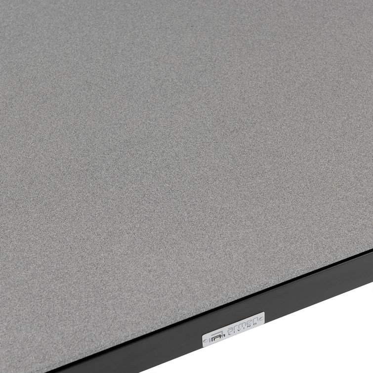 Anat Outdoor Dining Table in Aluminum and Teak with Stone Top